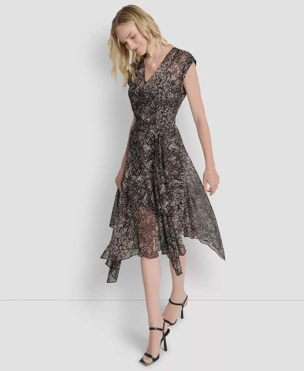 NEW DKNY Women's 12P Sleeveless V-Neck Dress • Reg Price $139 - Picture 2 of 3